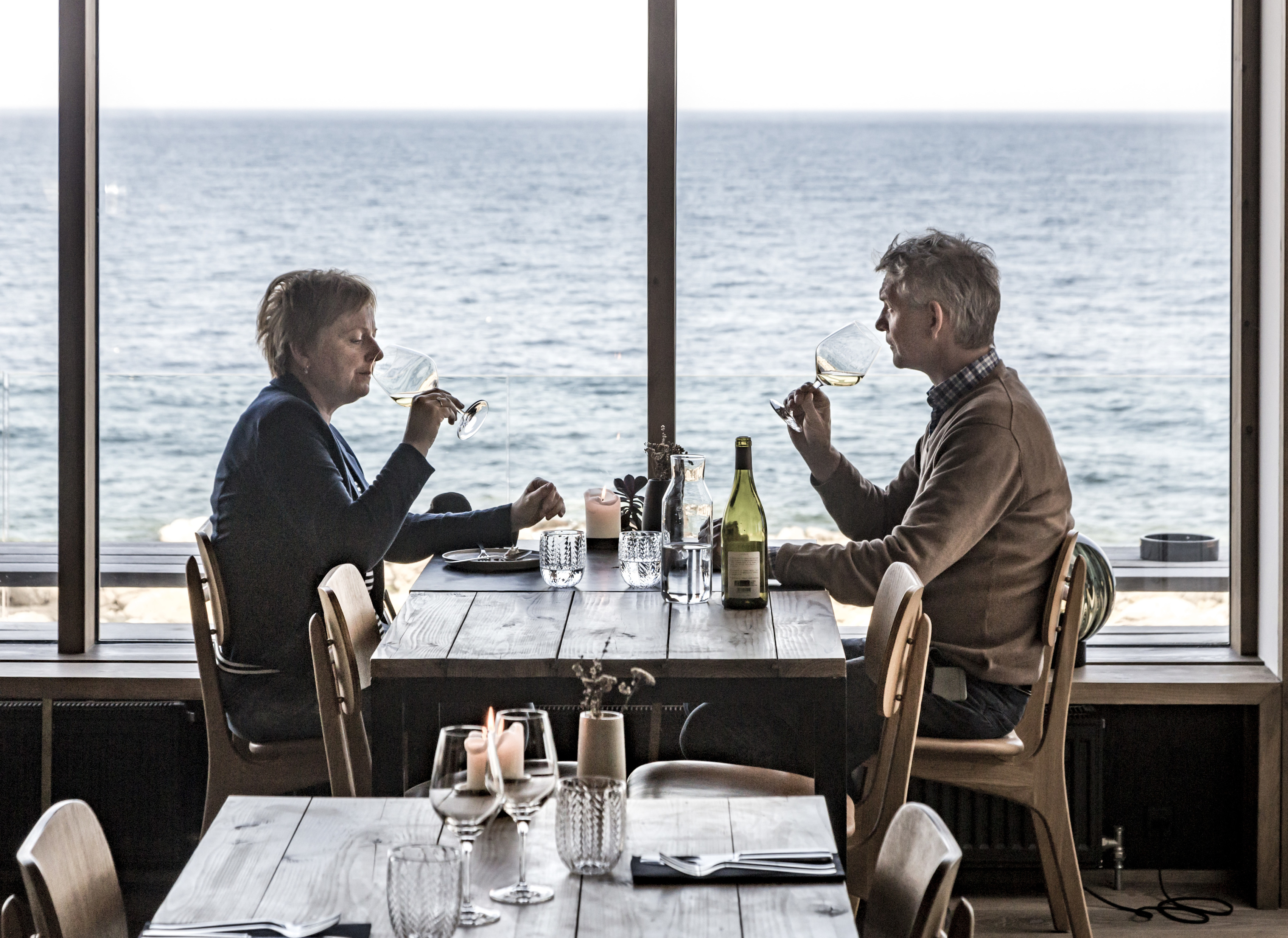 Restaurant med havudsigt