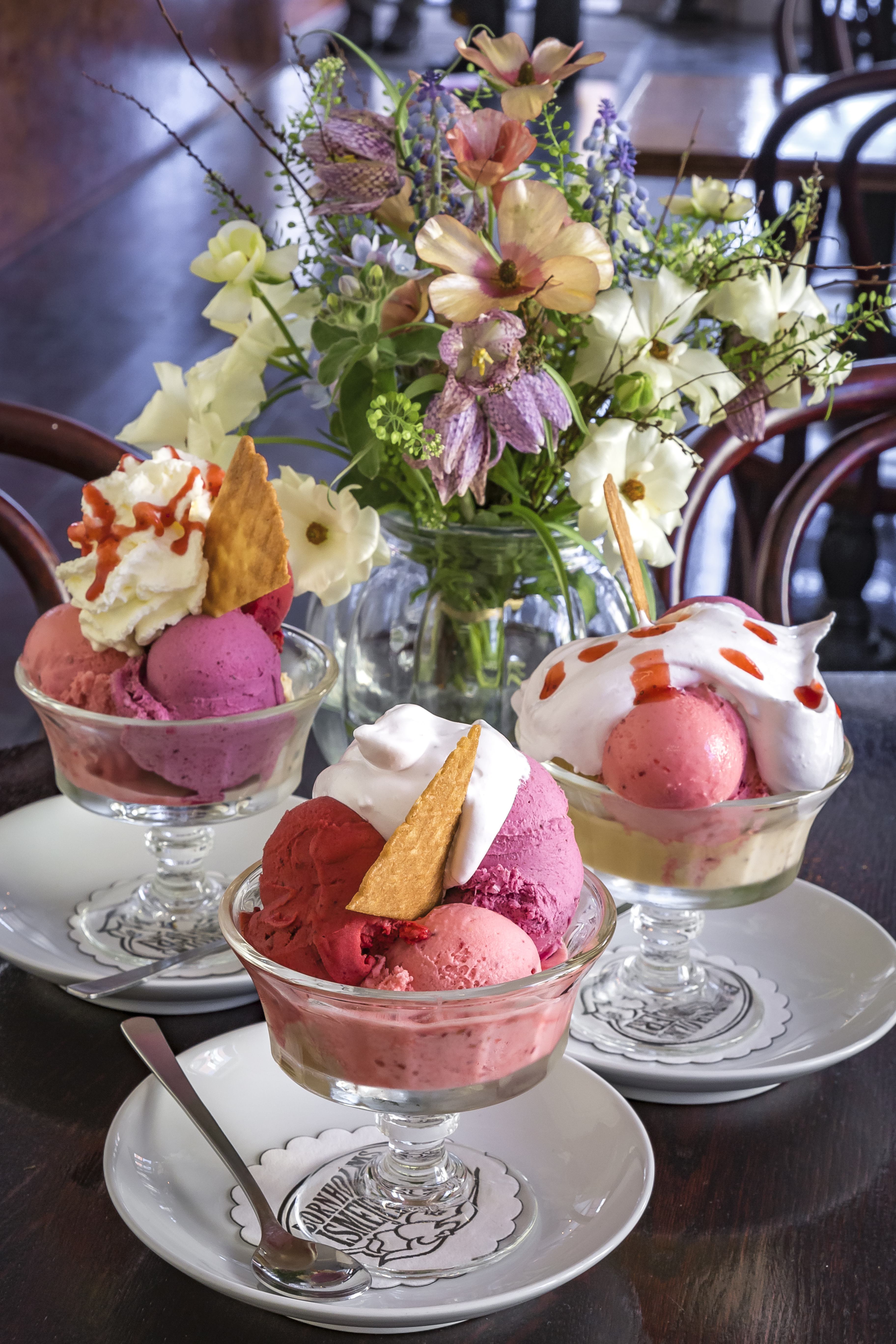 Isdesserter i glas