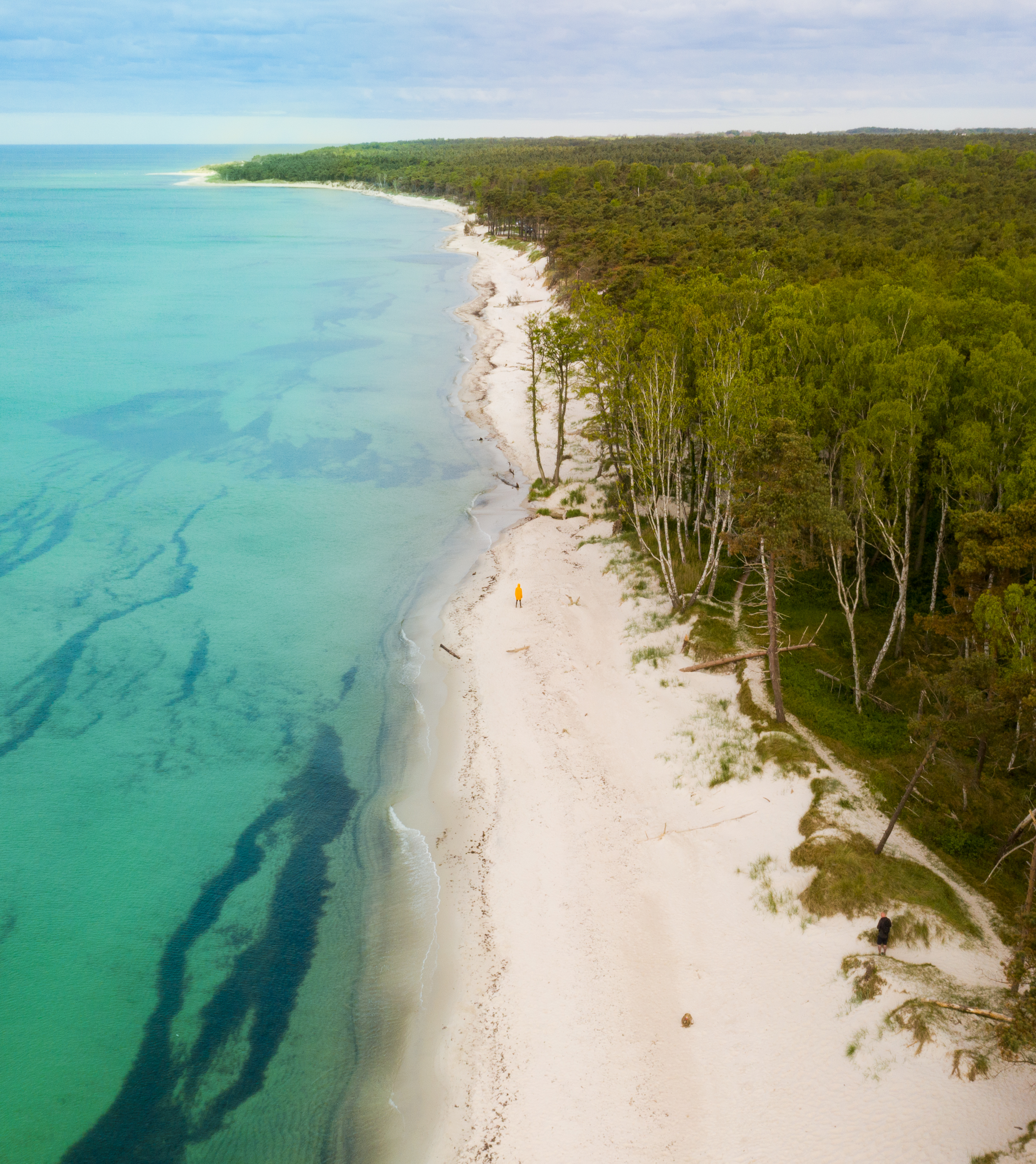 Luftfoto af sandstrand
