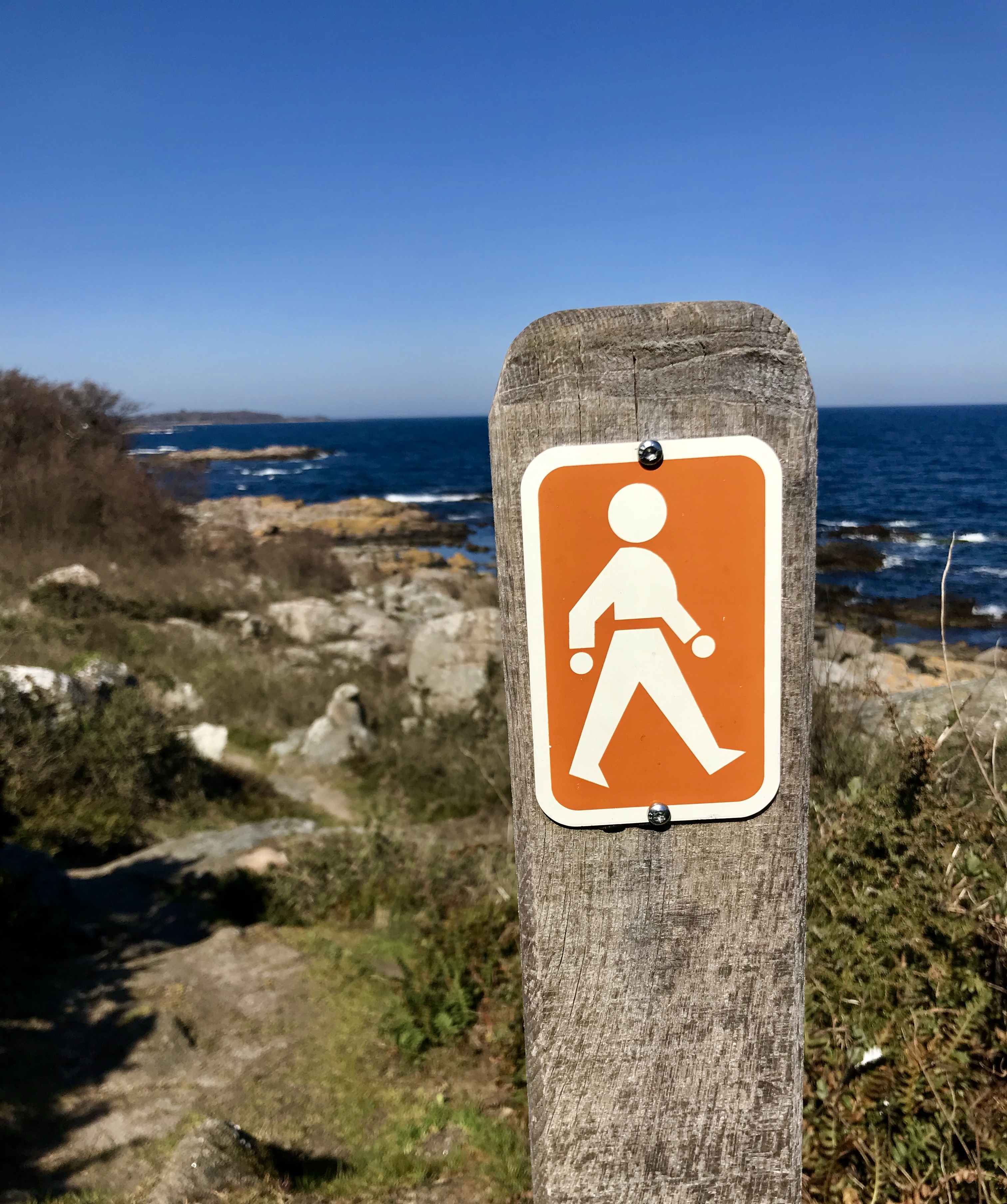 Vandrepiktogram på Kyststien ved Sandvig